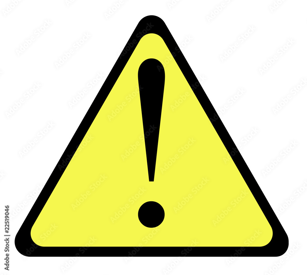 Yellow warning triangle sign Yellow warning triangle sign