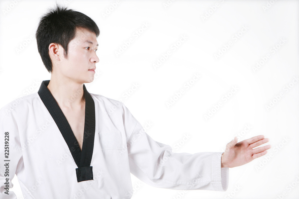 asian man playing with taekwondo asian man playing with taekwondo