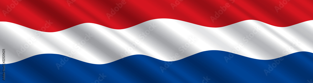 Naklejka premium Dutch Flag in the Wind
