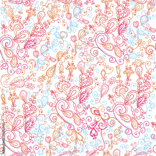 Ornate nature  paysley seamless pattern