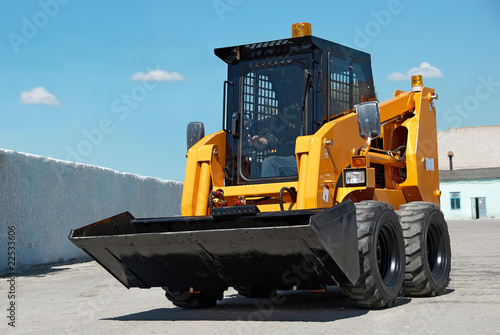 Canvas Print skid steer loader construction machine