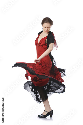 Beautiful flamenco dancer. Dancing contest.