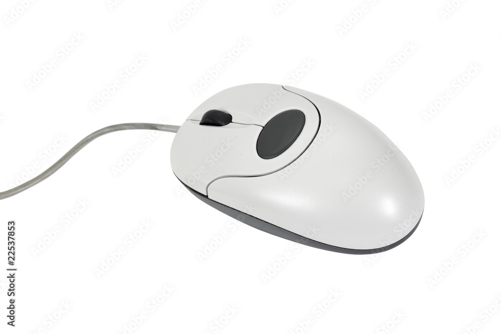 Optical wheel mouse over white Optical wheel mouse over white