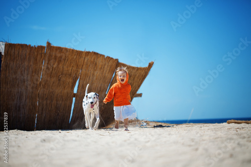Child with dog