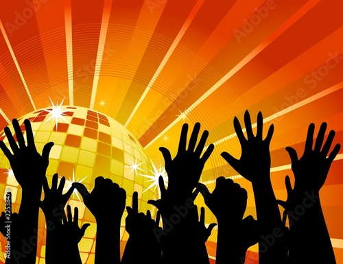 Crowd And Starburst vector background
