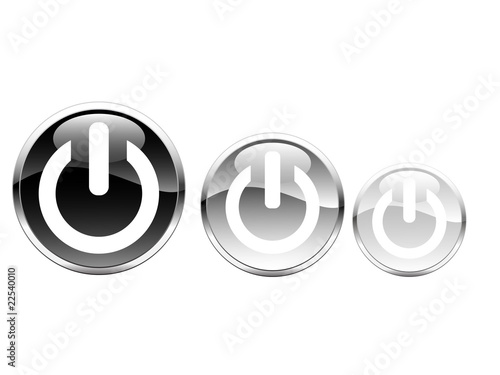 Black and silver power buttons