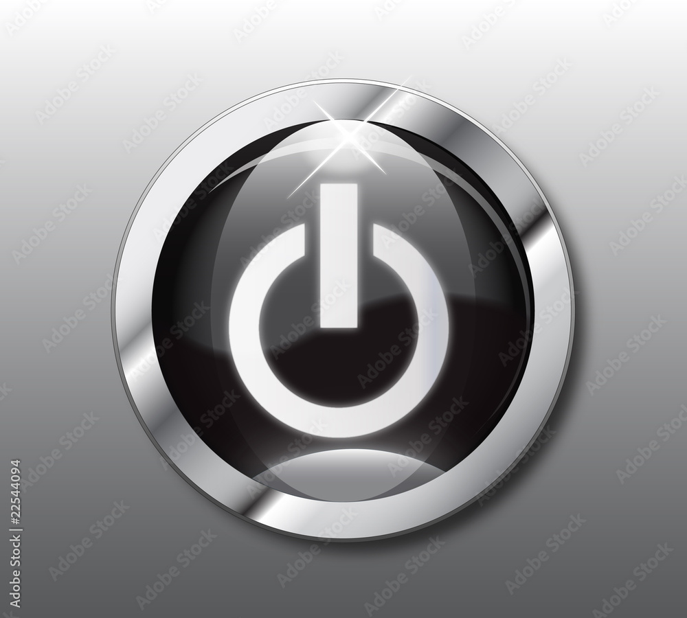 Black power button vector