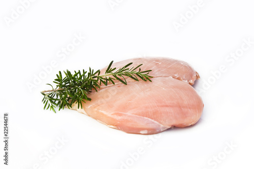 Raw Chicken Breast With Rosemary