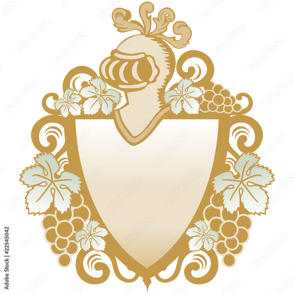 escudo heráldico con parras vector de Stock Adobe Stock