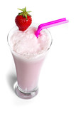 Strawberry milkshake isolated on white background