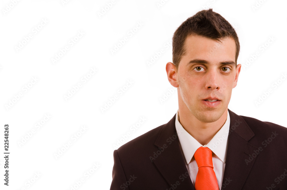 Portrait of a young business man isolated on white background Portrait of a young business man isolated on white background