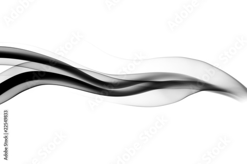 Black Abstraction. Fume wave on white