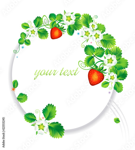 Frame birthday strawberry flowers