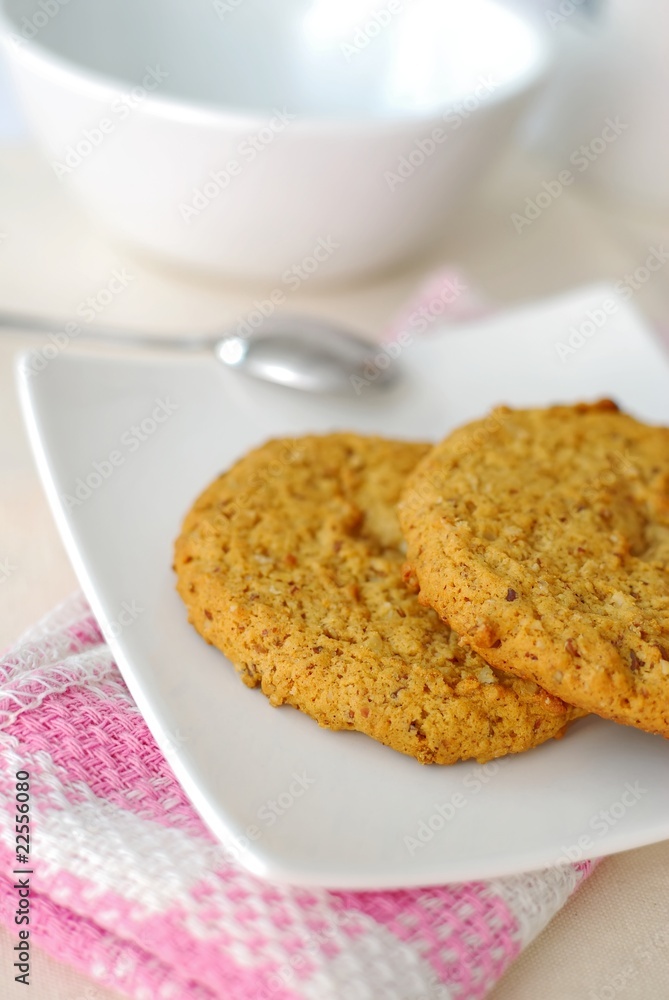 Wholemeal cookies for healthy breakfast