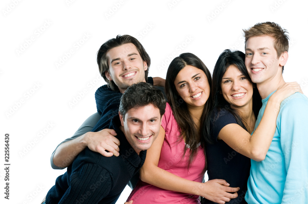 Happy cheerful group of friends Happy cheerful group of friends