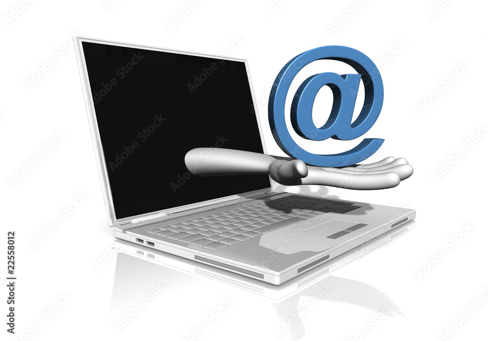 Ordinateur portable et services internet 3d Ordinateur portable et services internet 3d