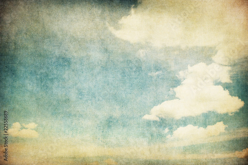 Canvas Print retro image of cloudy sky