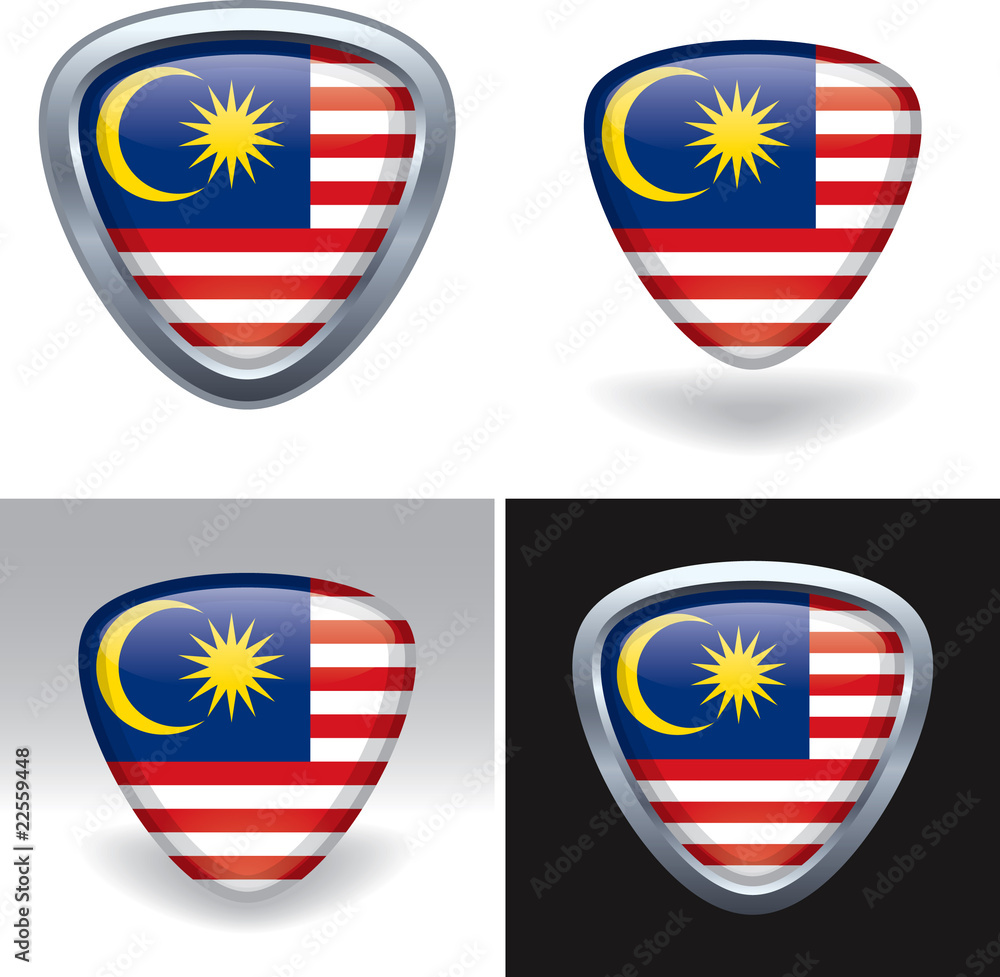 Malaysian Flag Crest Button Malaysian Flag Crest Button