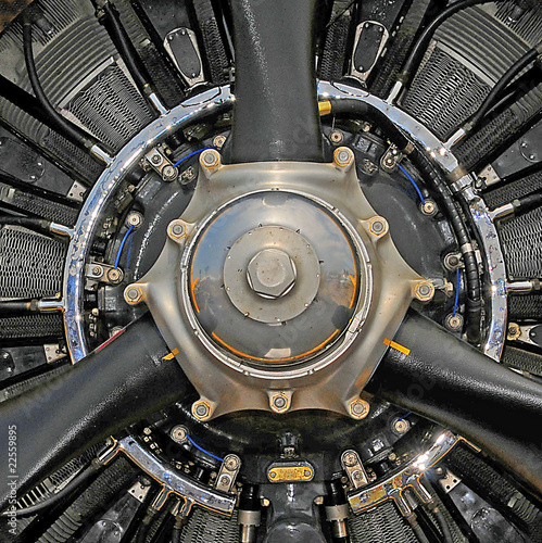 Up Close View of Airplane Engine