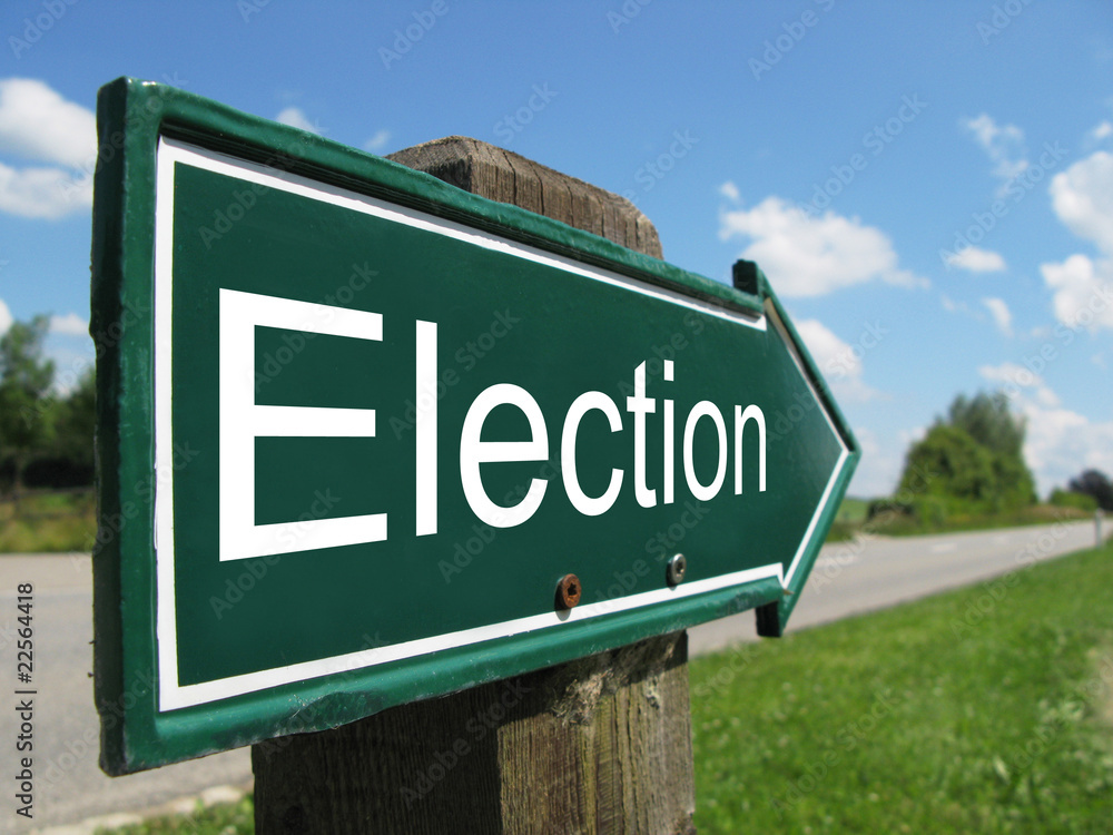 ELECTION road sign