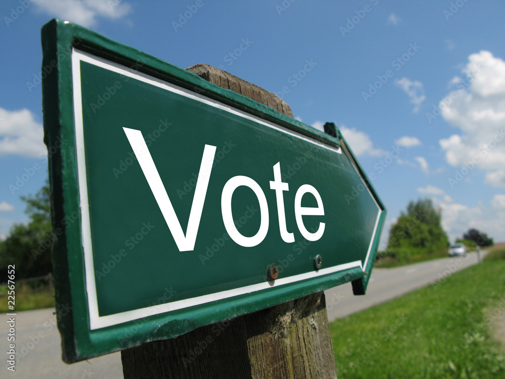 Fototapeta premium VOTE road sign