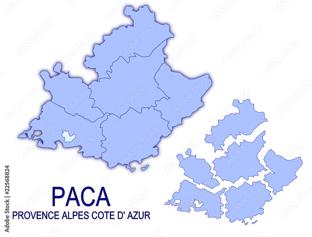 carte région paca provence alpes cote d'azur France départements Stock  Vector | Adobe Stock