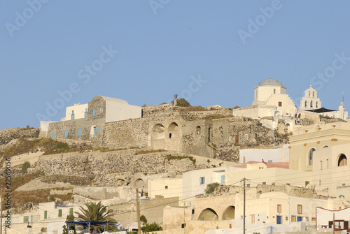 village of Pyrgos on the island of Santorini, greece