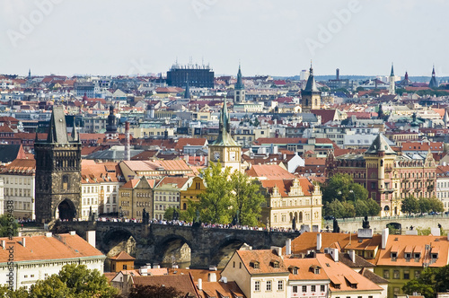 Prague skyline from view the castle.