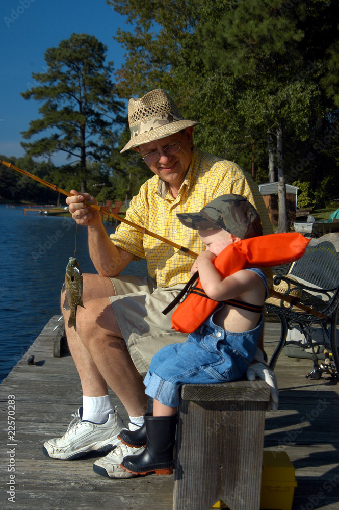 Angler showing Grandson
