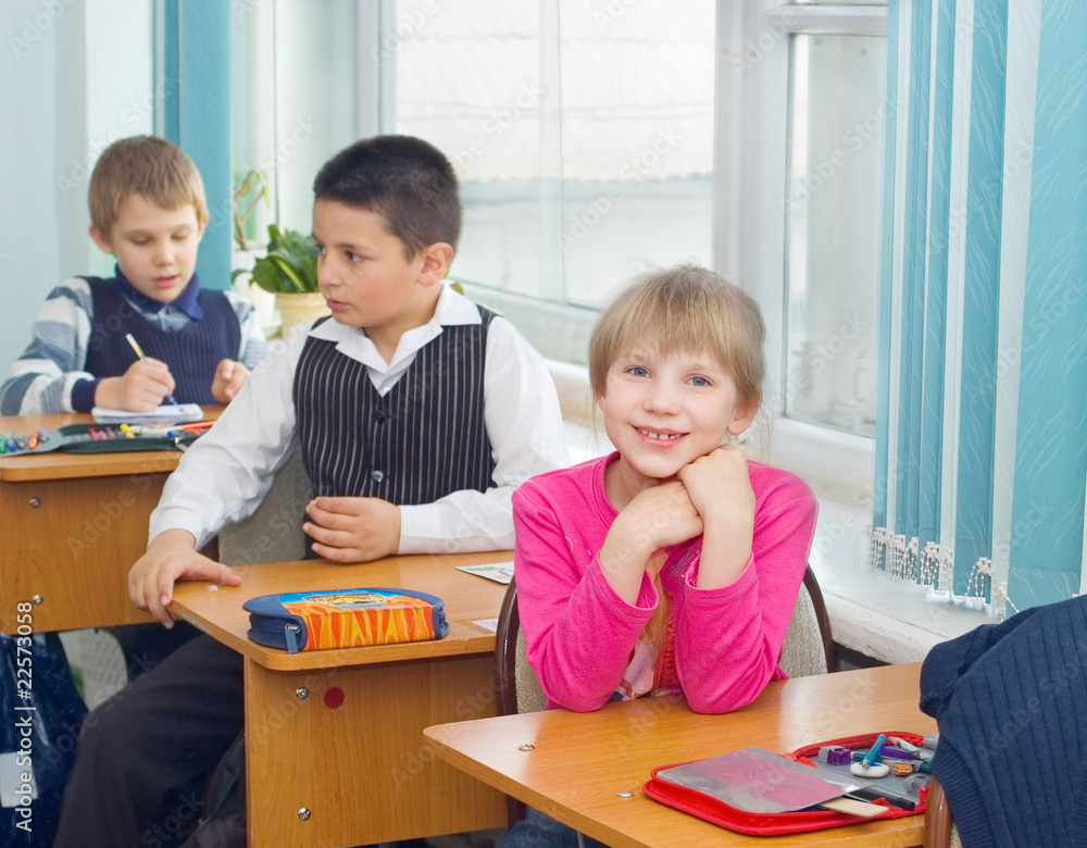 Pupils at a lesson at school Pupils at a lesson at school