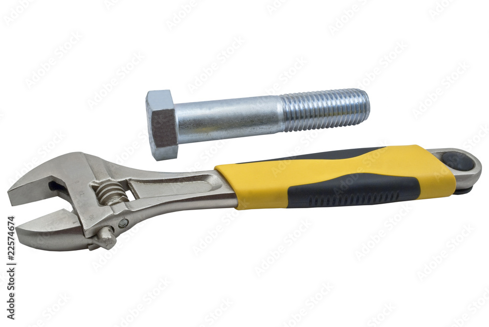 Wrench and metallic screw - bolt Wrench and metallic screw - bolt