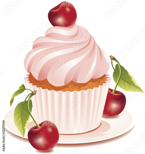 Cherry cupcake