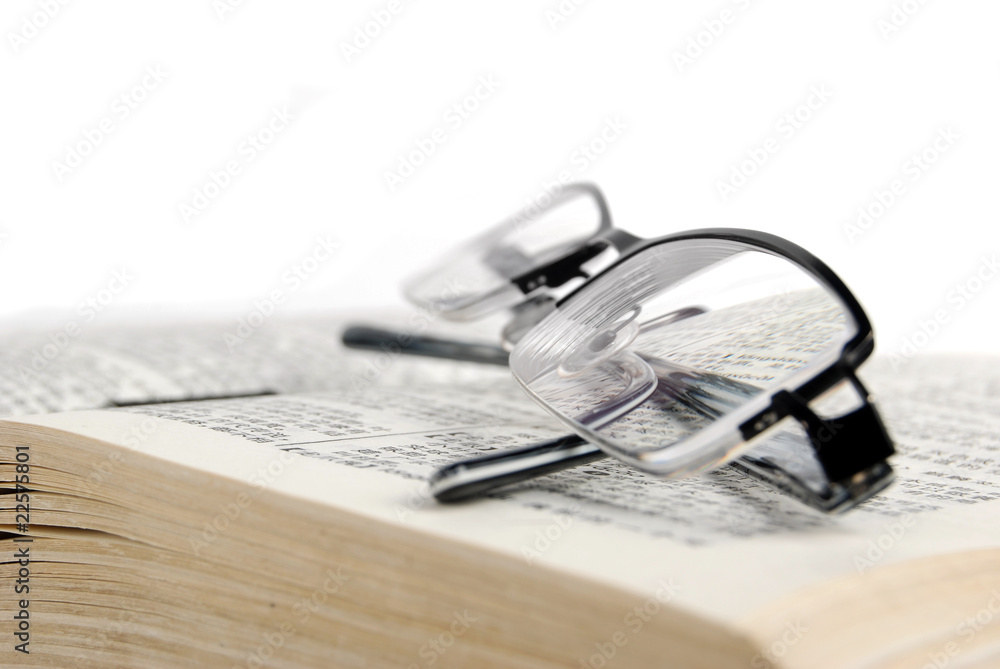 dictionary & pen with glasses dictionary & pen with glasses