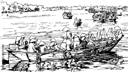 Hoi an harbour in Vietnam