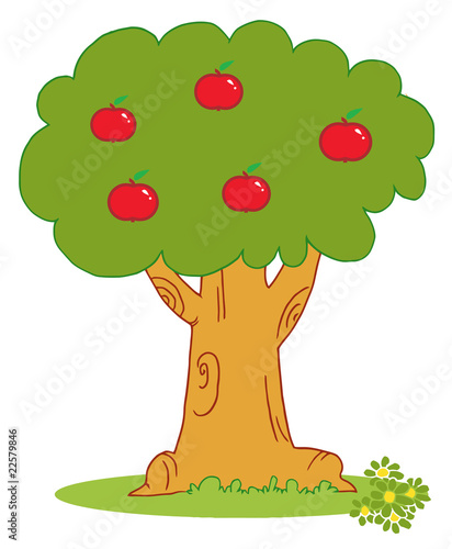 Red Apples On An Orchard Tree