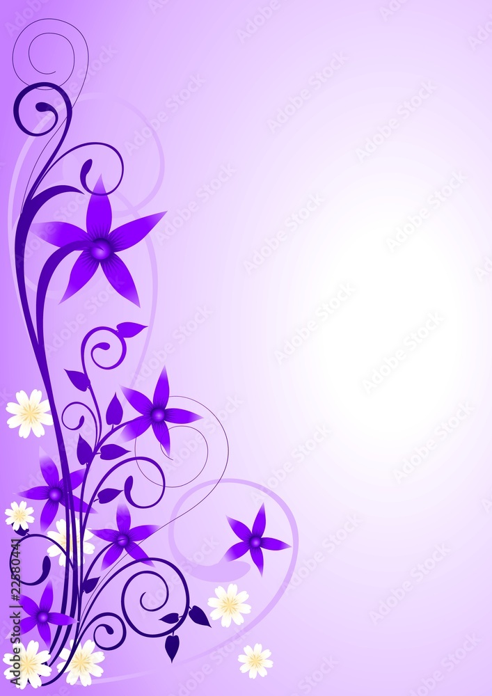 Violet Flowers Ornament_2 Violet Flowers Ornament_2