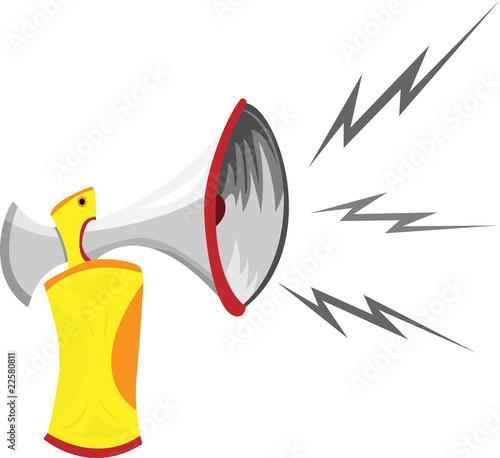 Air Horn Cartoon Isolated on White.