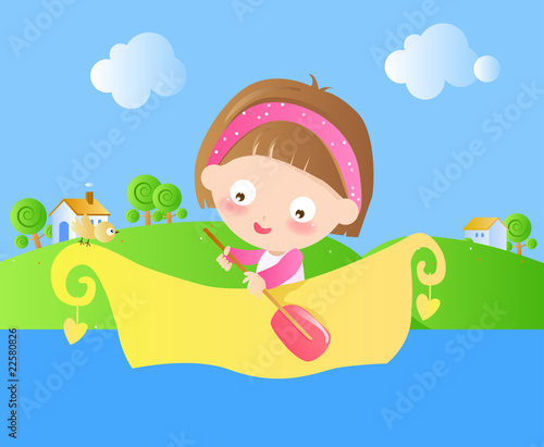 A little girl in the boat