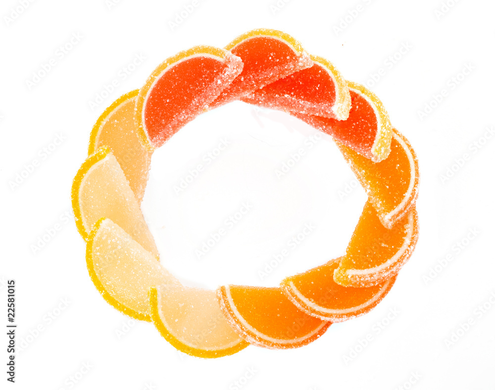 fruit jellies in form citrus on white fruit jellies in form citrus on white
