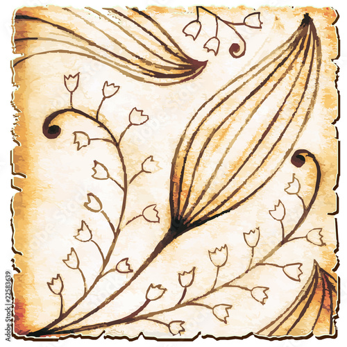 Figure lily of the valley on papyrus