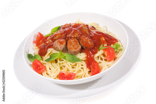 pasta with meatballs and vegetables