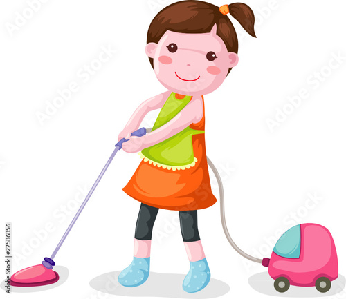 woman using vacuum cleaner