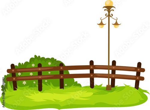 fence with lamp