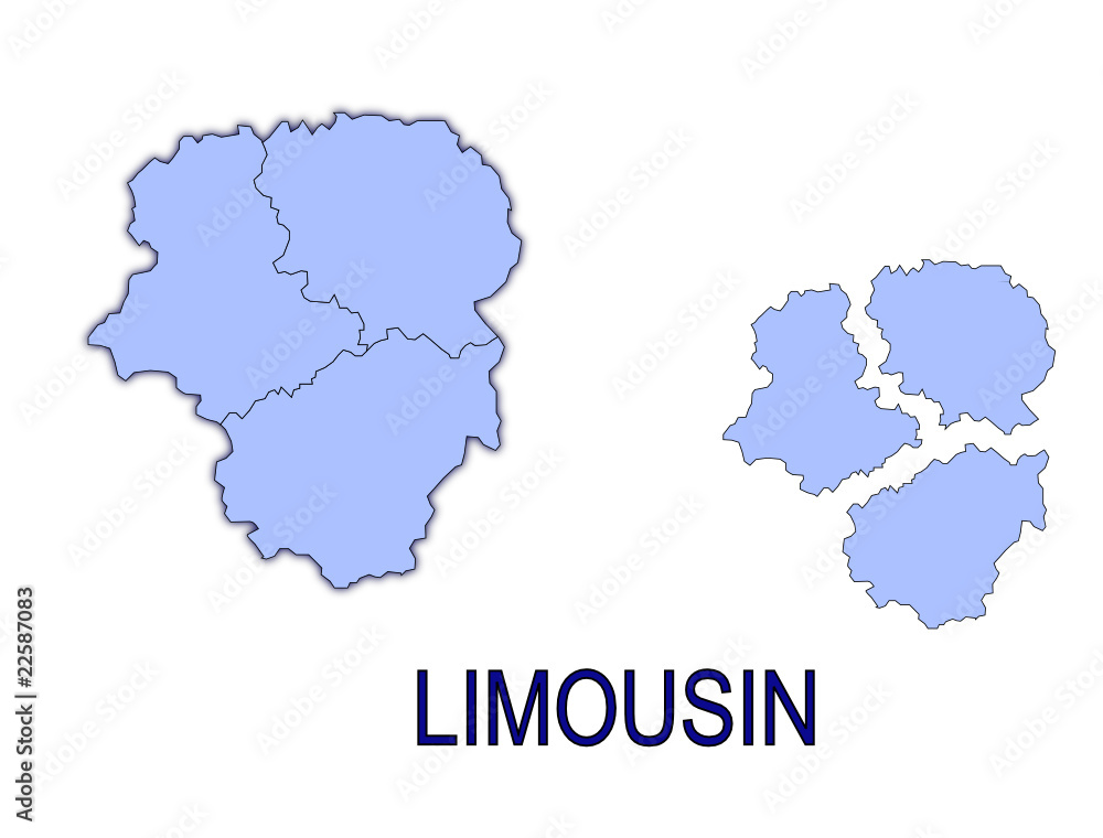 carte région limousin France départements contour carte région limousin France départements contour