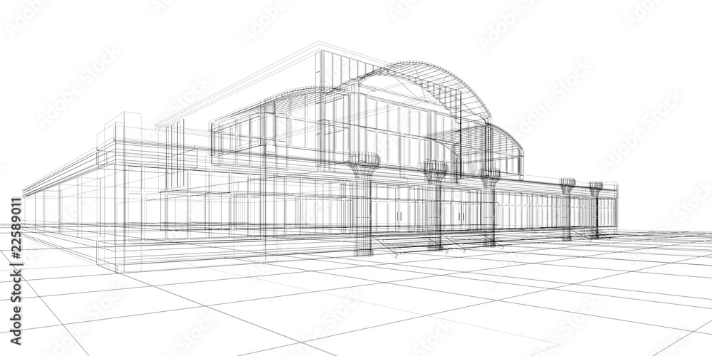 sketch of office building