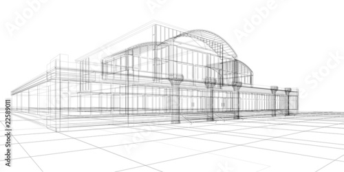 sketch of office building