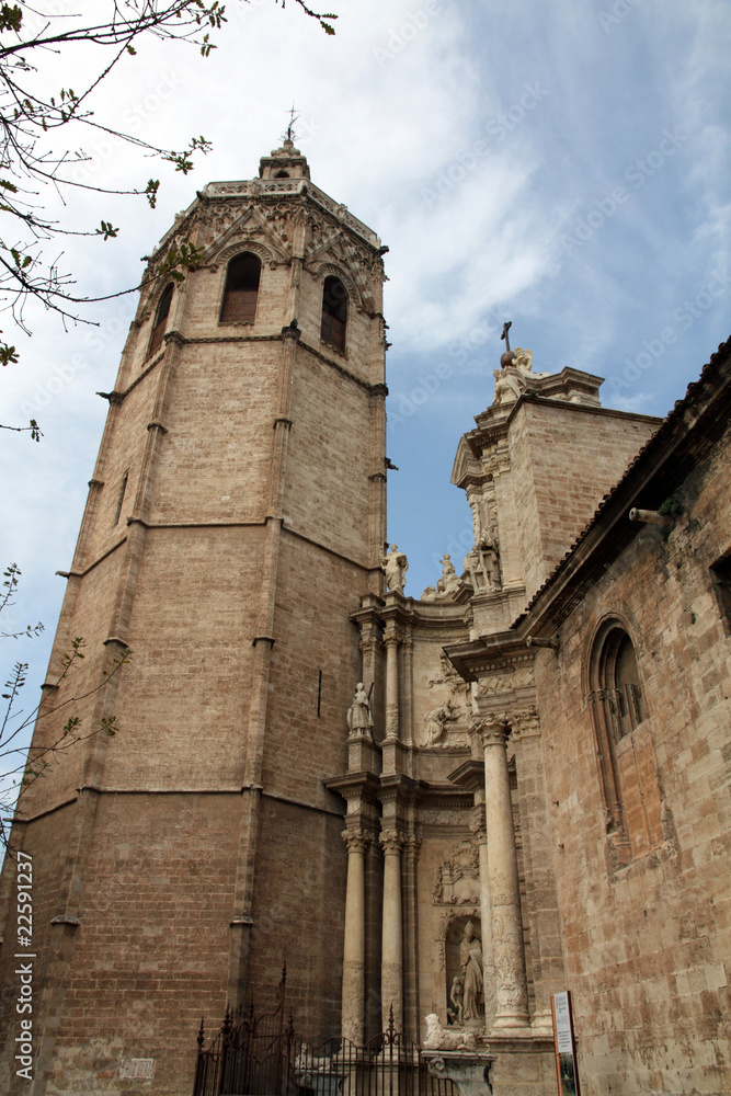Miguelete bell tower and cathedral Valencia city Spain