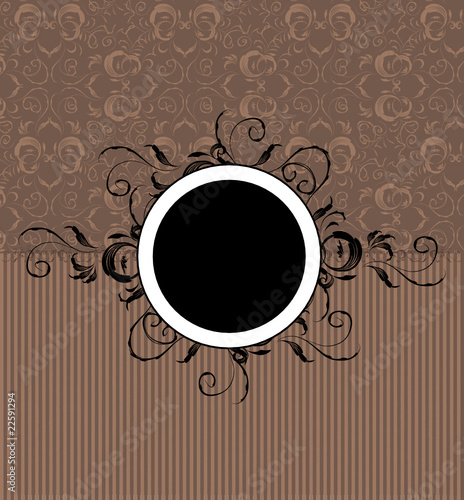 Vintage frame with seamless wallpaper