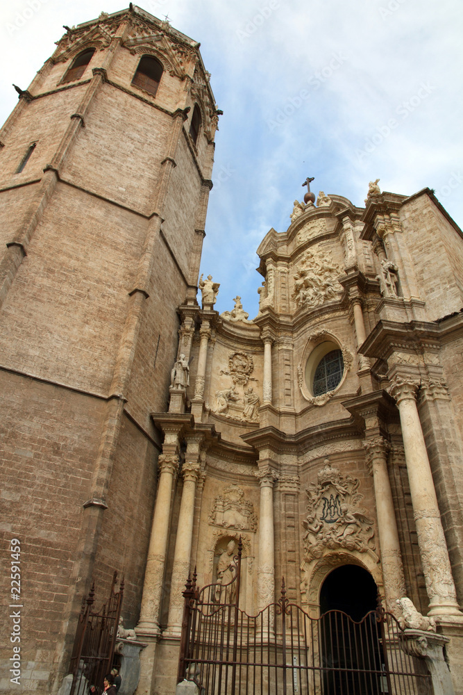 Miguelete bell tower and cathedral Valencia city Spain