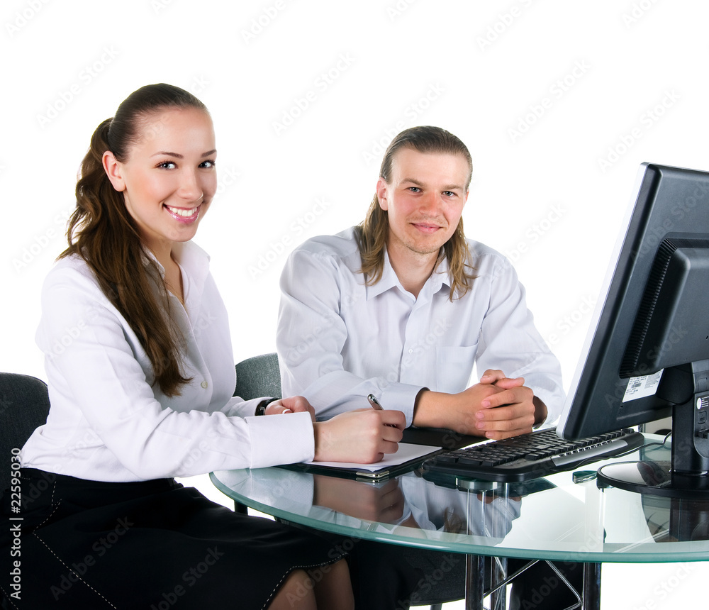 Two business people in team Two business people in team